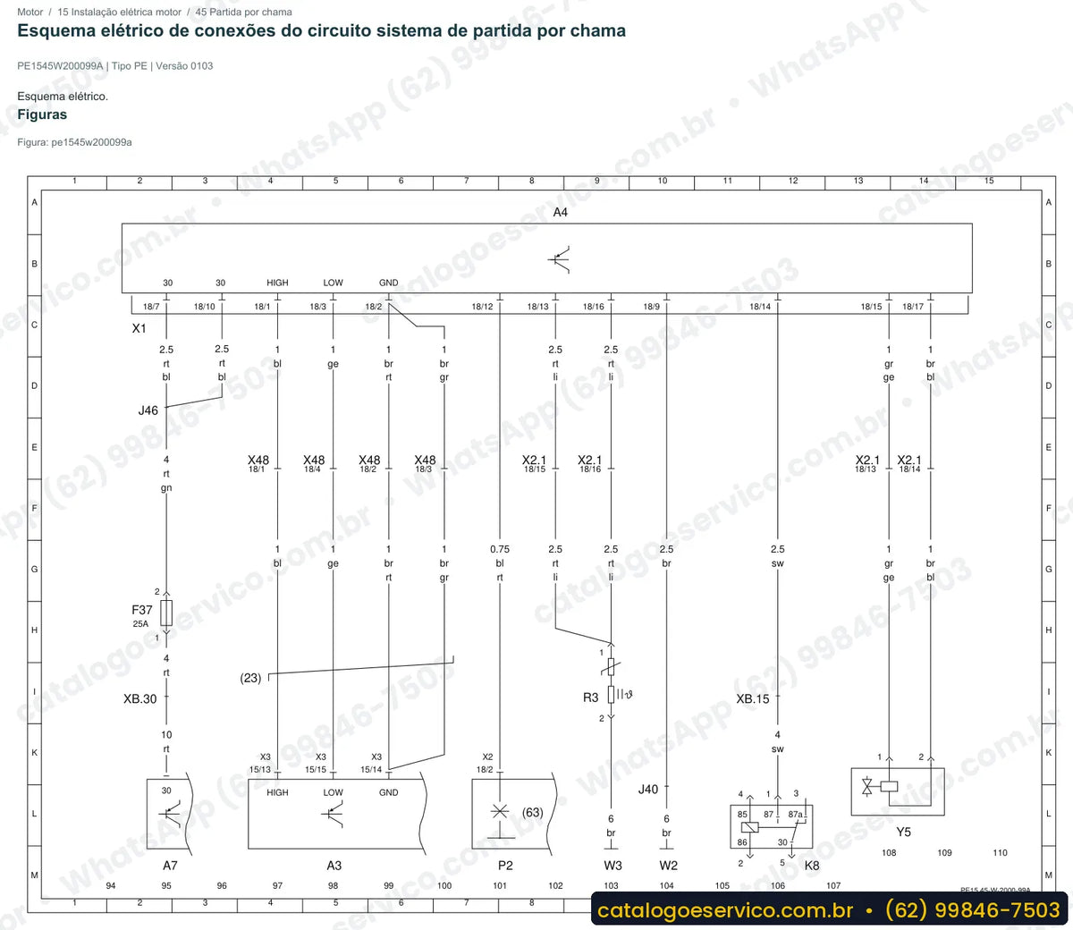 Página de esquema elétrico do Mercedes-Benz Atego 1018 KO