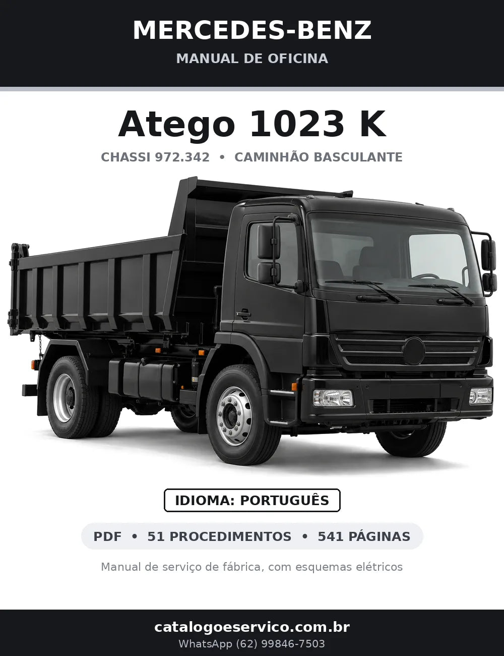 Capa do manual de oficina Mercedes-Benz Atego 1023 K