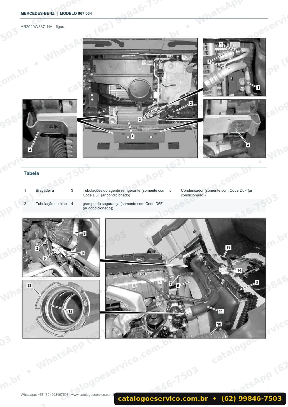 Página de procedimento do manual de oficina Mercedes-Benz Atego 1024 A