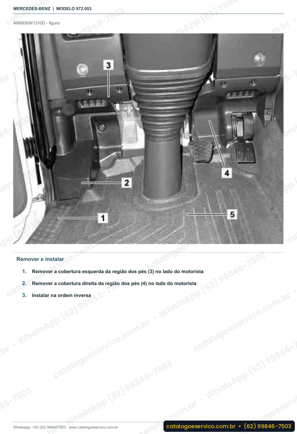 Página de procedimento do manual de oficina Mercedes-Benz Atego 1218 K