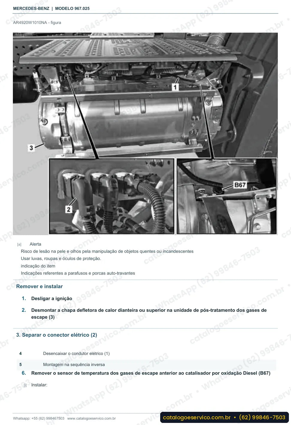 Página de procedimento do manual de oficina Mercedes-Benz Atego 1218 L