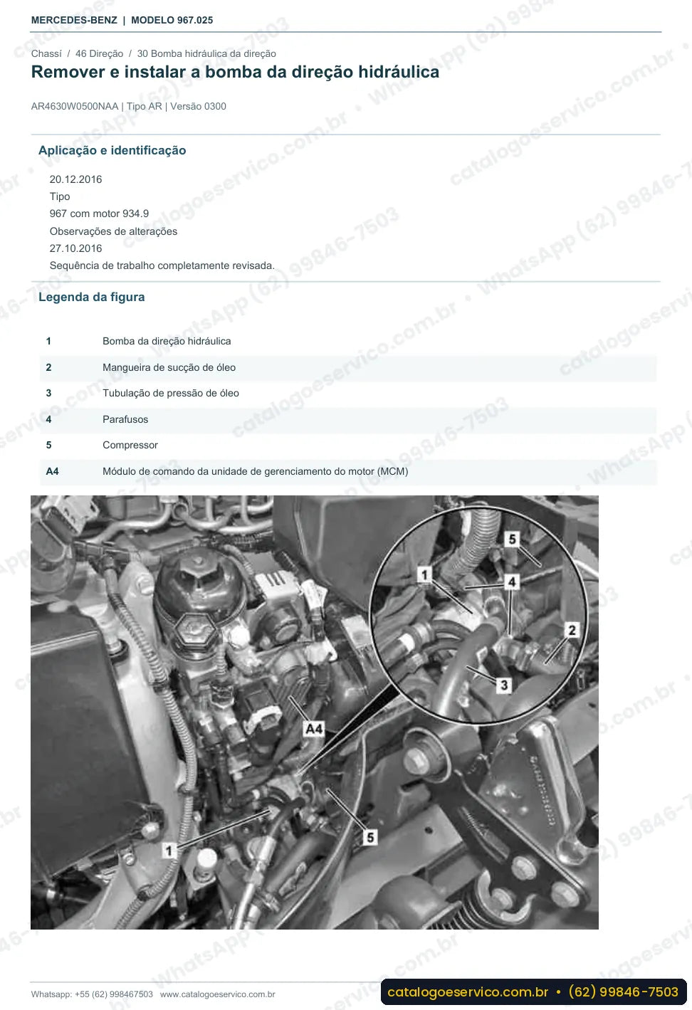 Página de procedimento do manual de oficina Mercedes-Benz Atego 1218 L