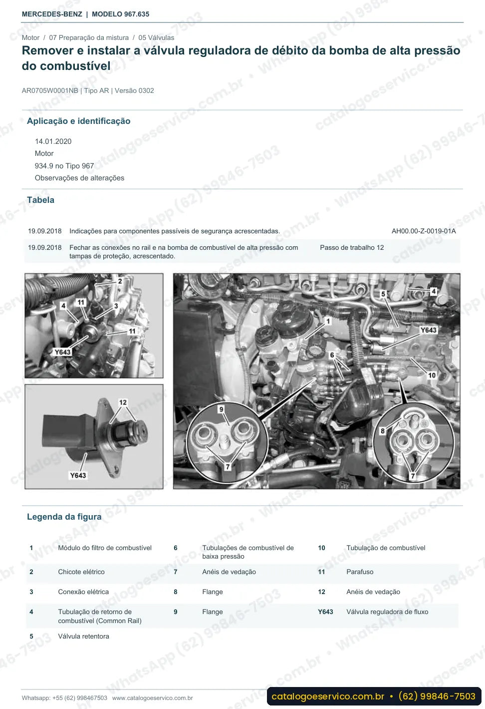 Página de procedimento do manual de oficina Mercedes-Benz Atego 1223 AF