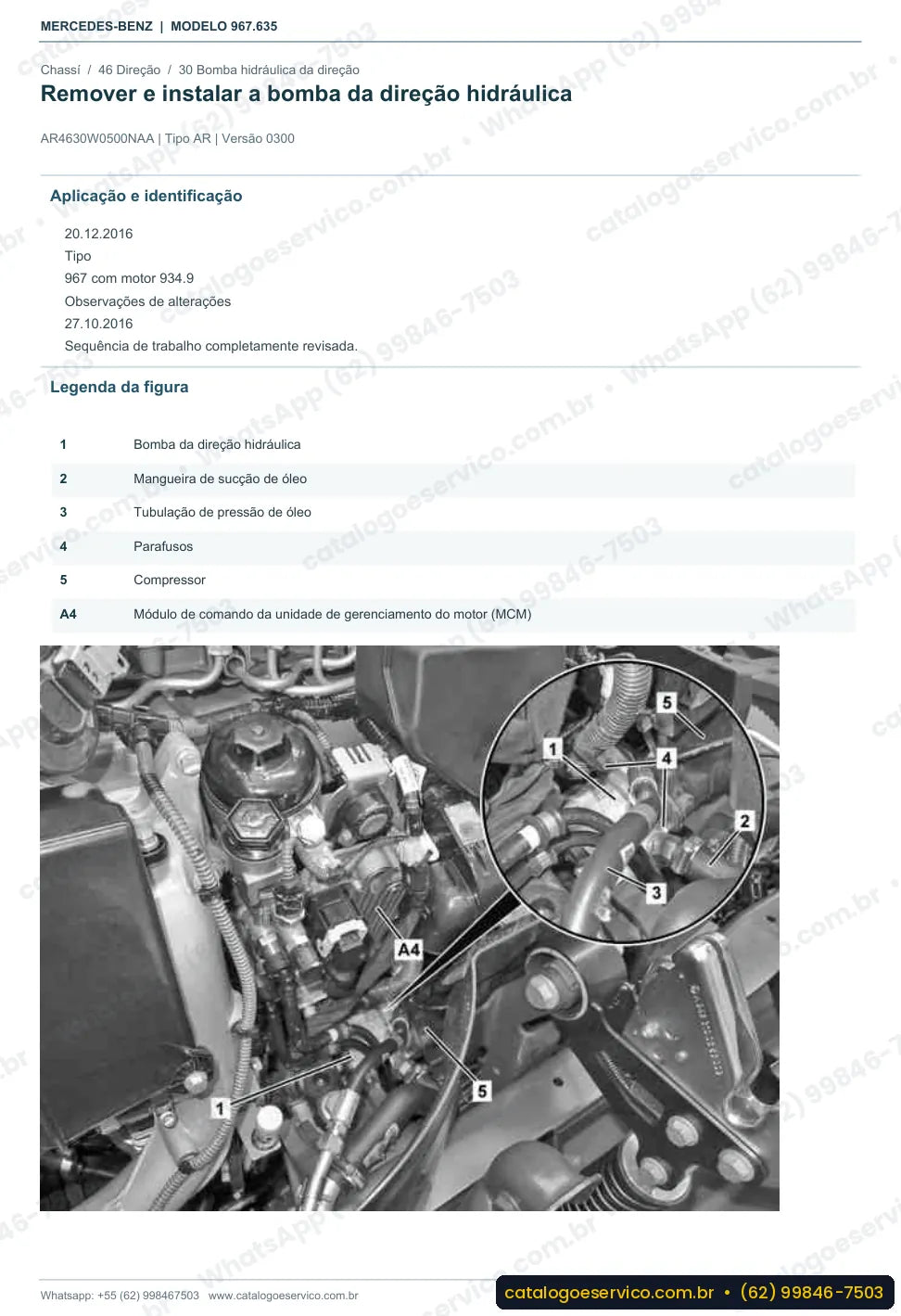 Página de procedimento do manual de oficina Mercedes-Benz Atego 1223 AF