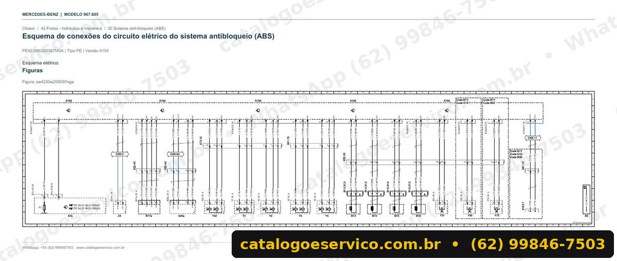 Página de esquema elétrico do manual Mercedes-Benz Atego 1227 F