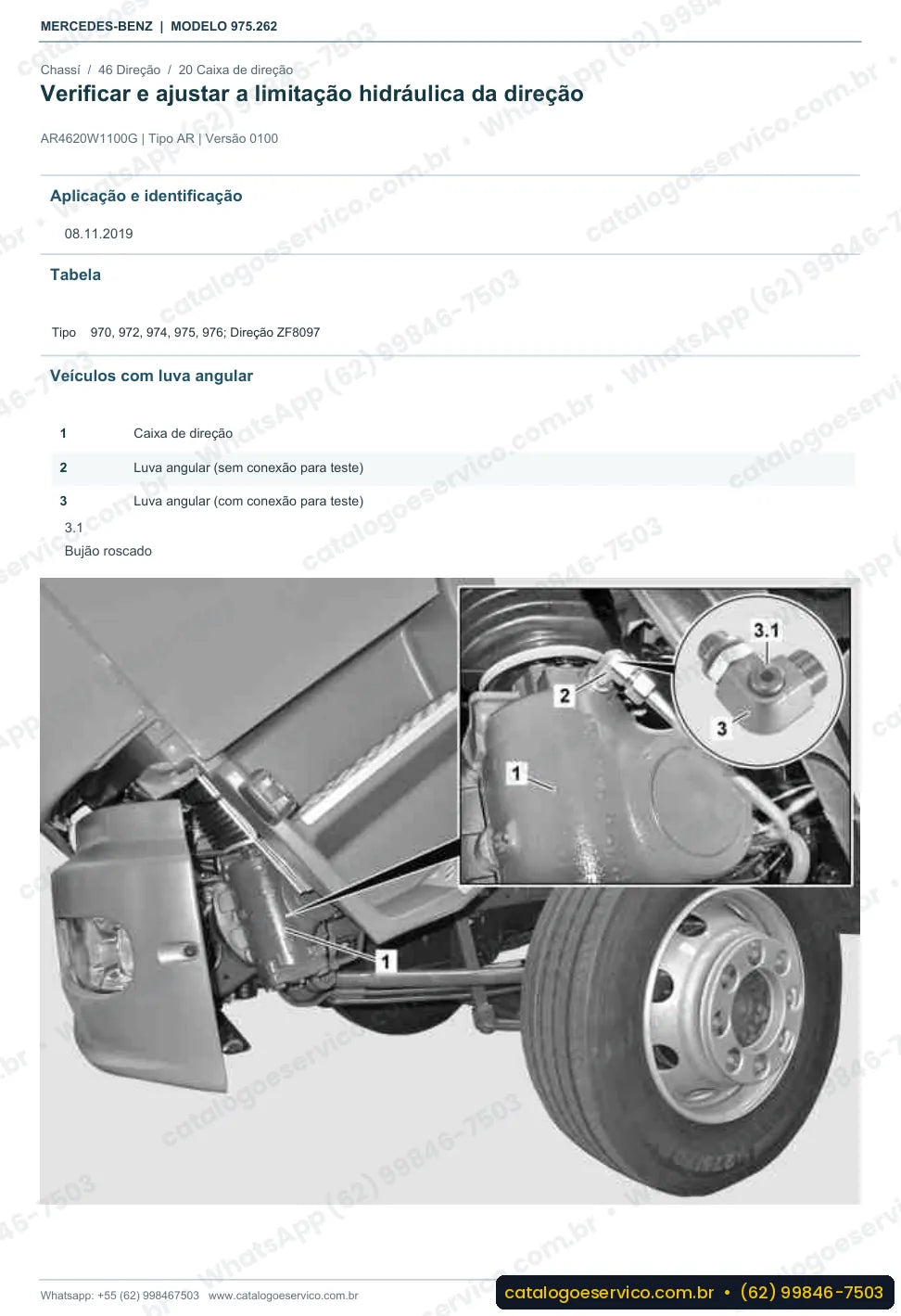 Página de procedimento do manual de oficina Mercedes-Benz Atego 1317 L