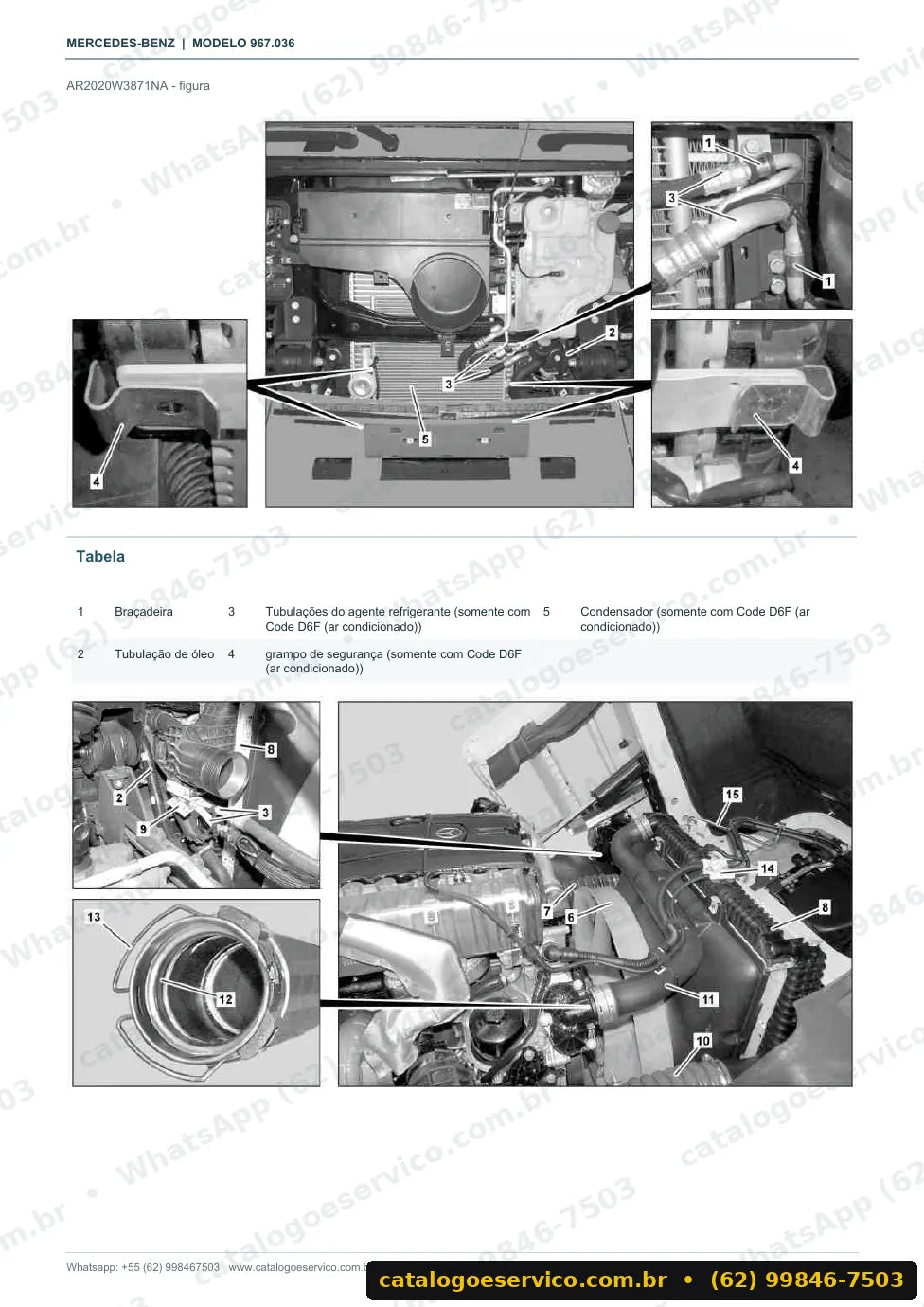 Página de procedimento do manual de oficina Mercedes-Benz Atego 1321 A