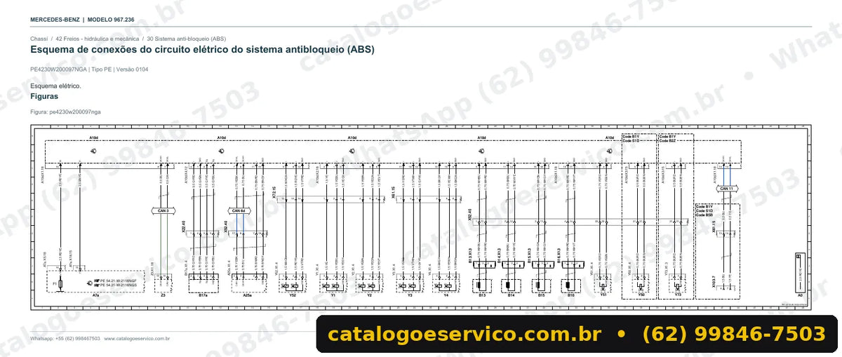 Página de esquema elétrico do manual Mercedes-Benz Atego 1321 AK