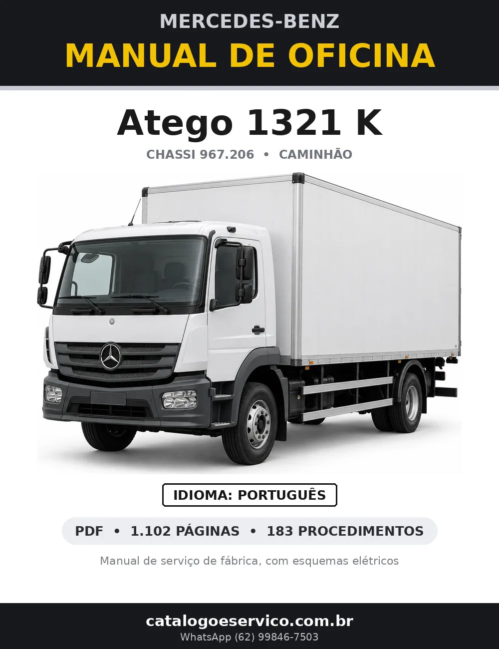 Capa do manual de oficina Mercedes-Benz Atego 1321 K