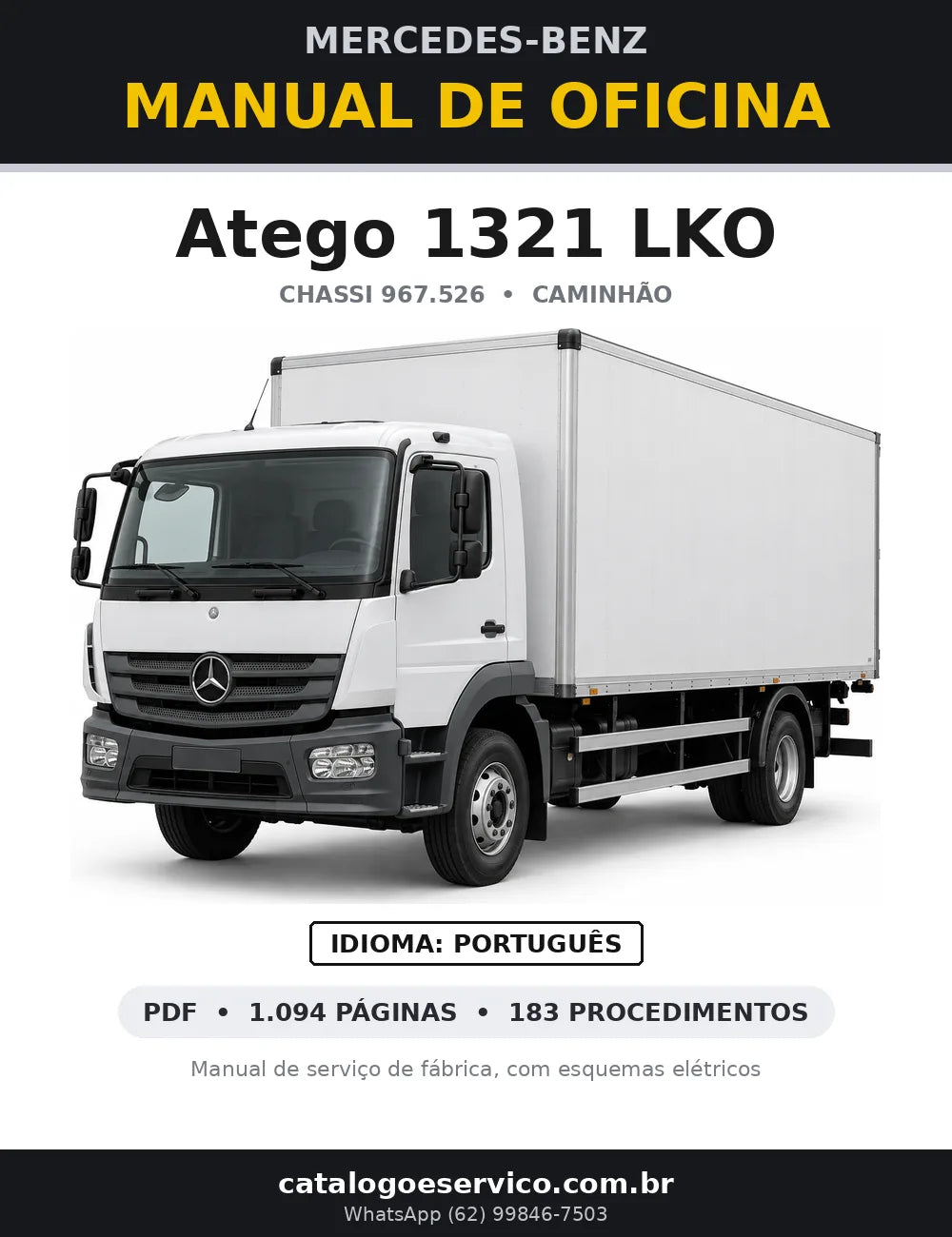 Capa do manual de oficina Mercedes-Benz Atego 1321 LKO