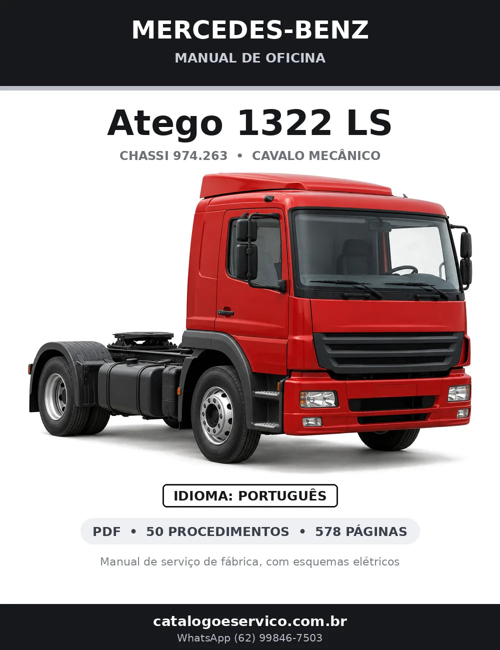Capa do manual de oficina Mercedes-Benz Atego 1322 LS