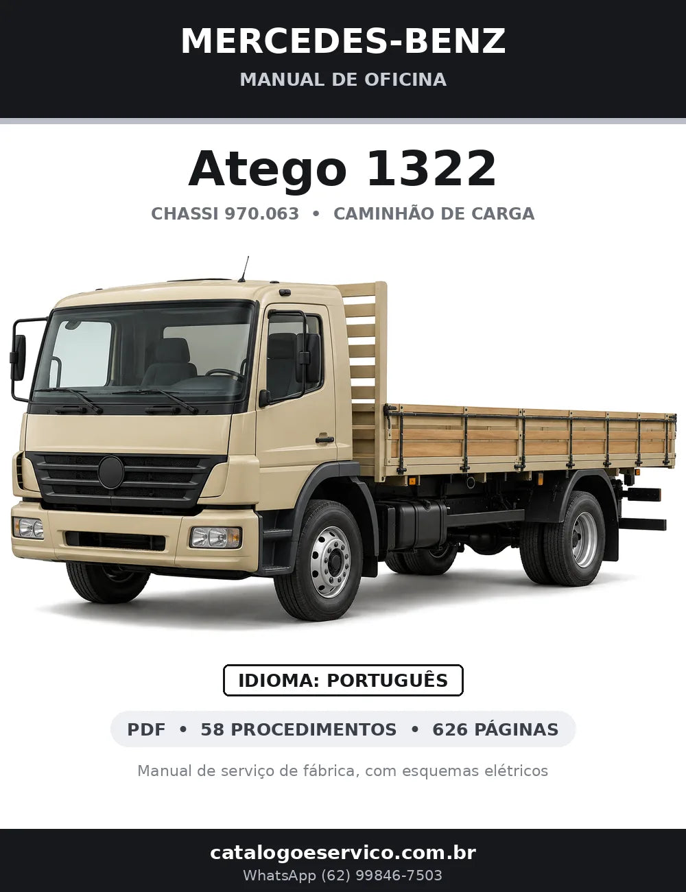 Capa do manual de oficina Mercedes-Benz Atego 1322