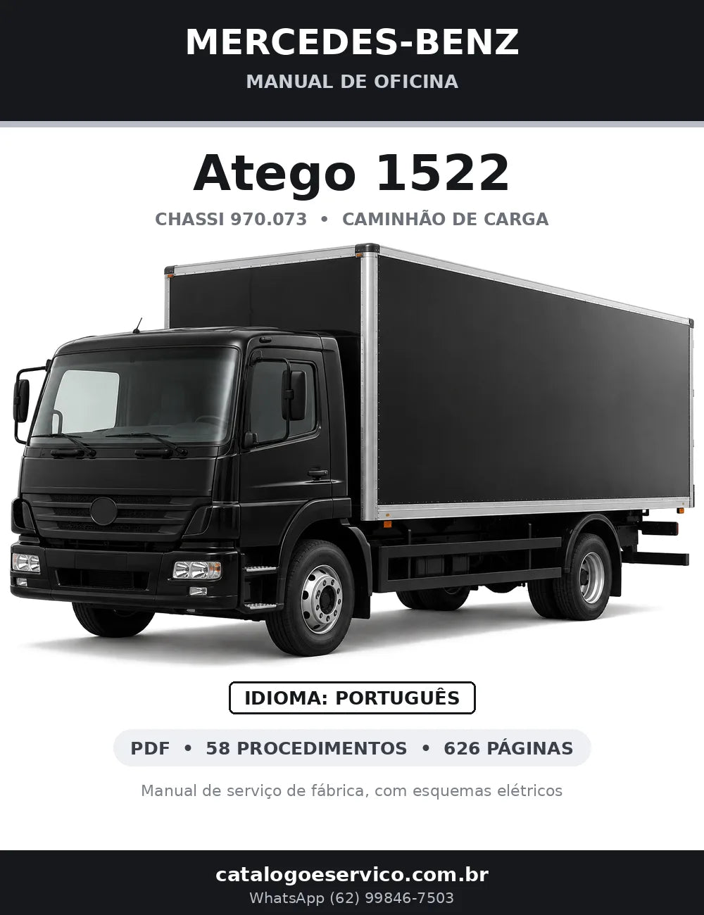 Capa do manual de oficina Mercedes-Benz Atego 1522