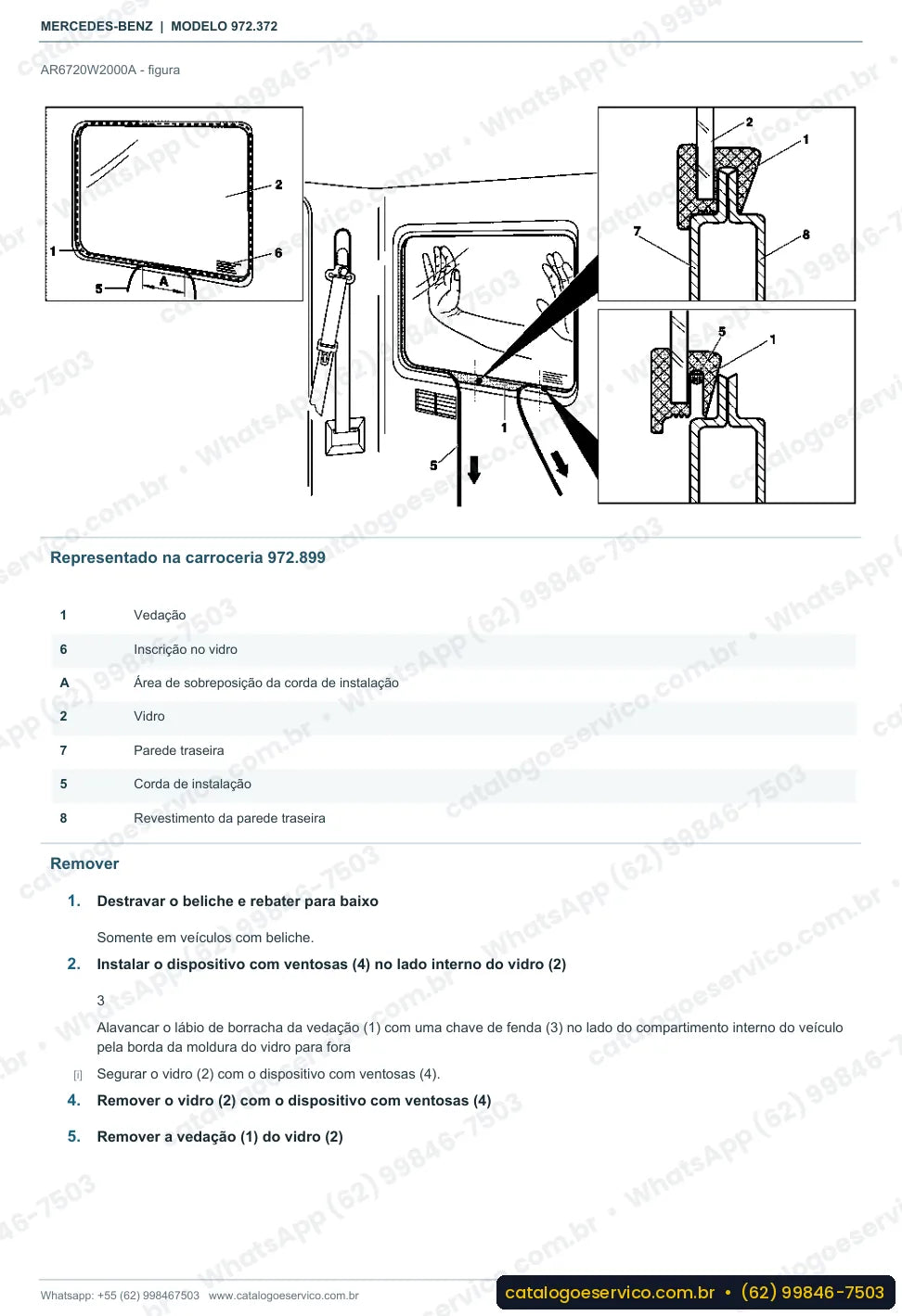 Página de procedimento do manual de oficina Mercedes-Benz Atego 1523 K