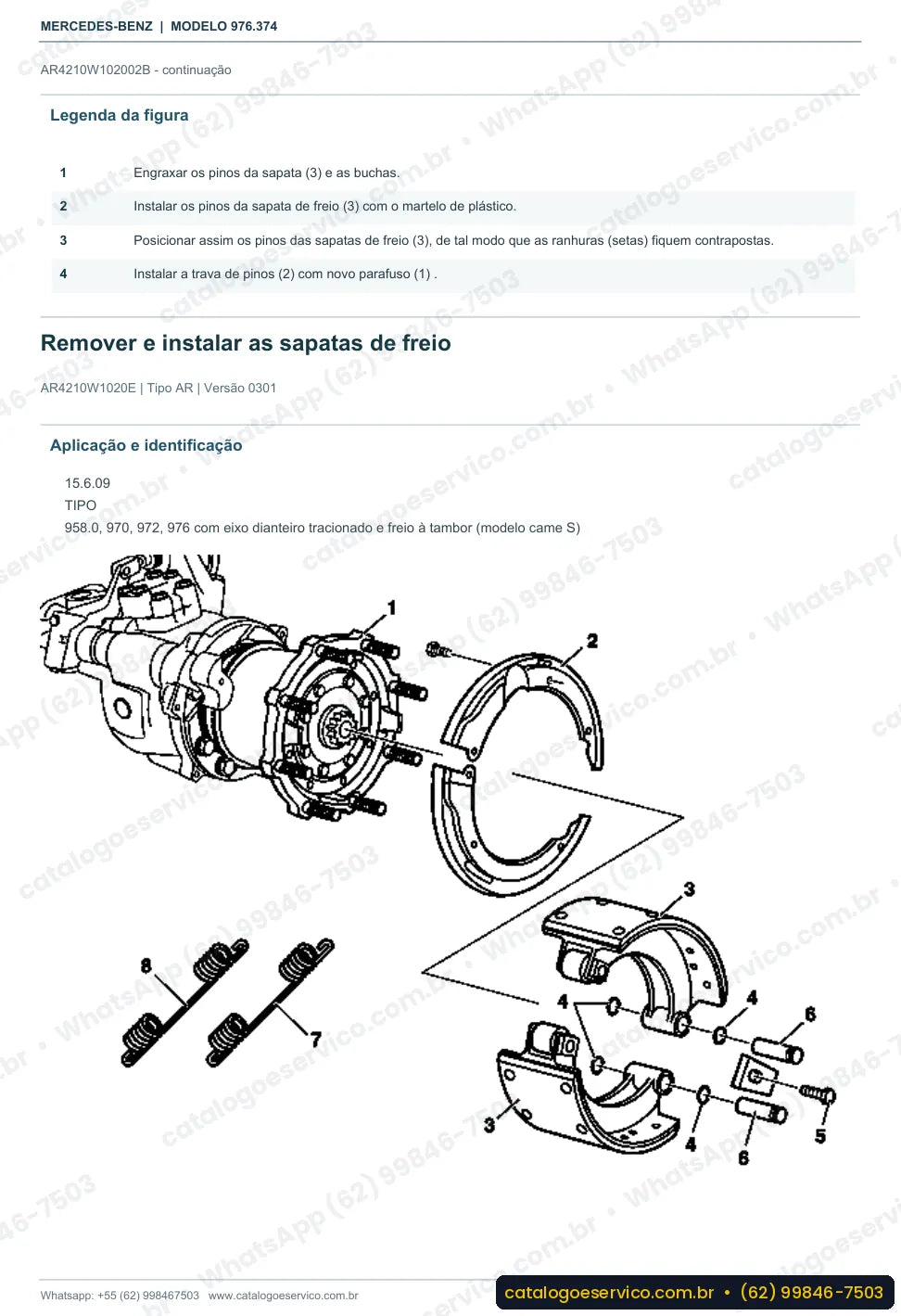 Página de procedimento do manual de oficina Mercedes-Benz Atego 1525
