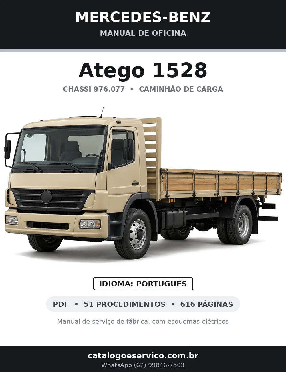 Capa do manual de oficina Mercedes-Benz Atego 1528