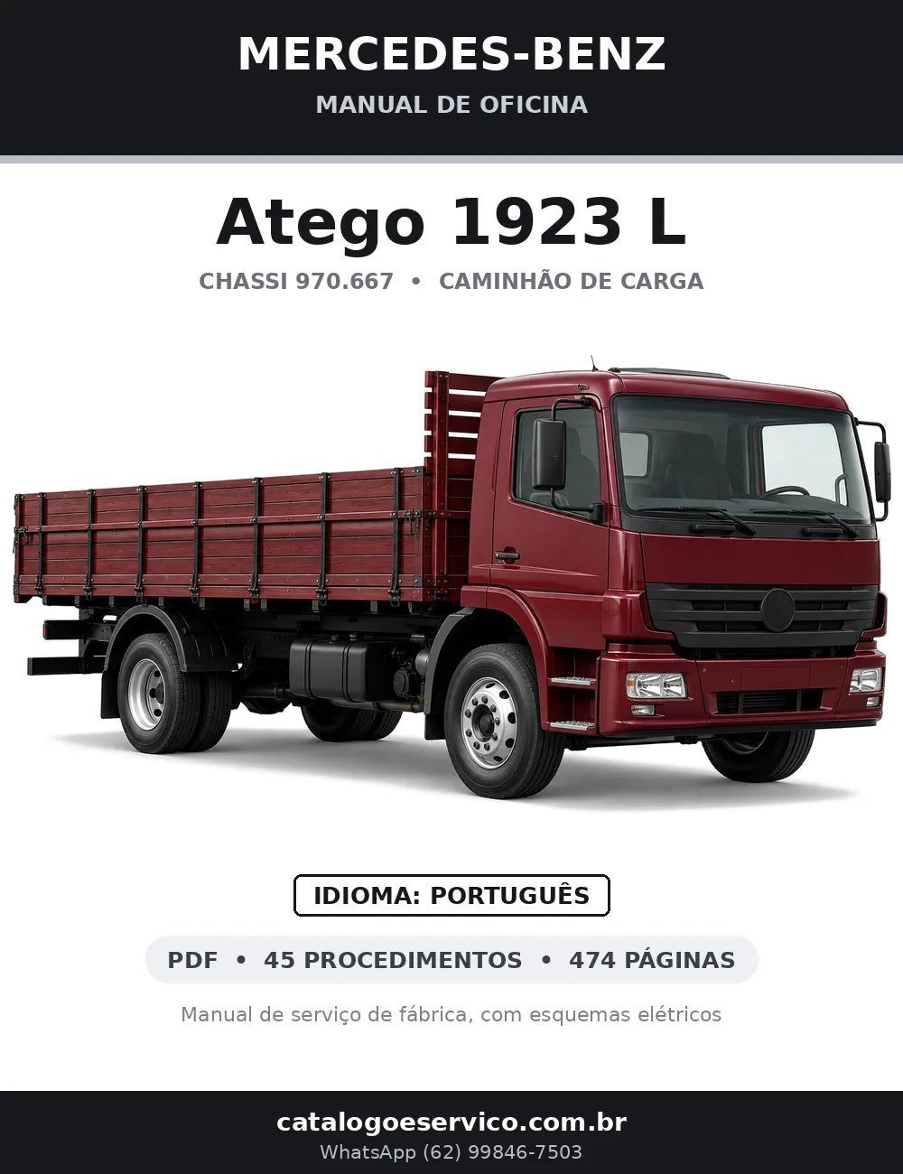 Capa do manual de oficina Mercedes-Benz Atego 1923 L