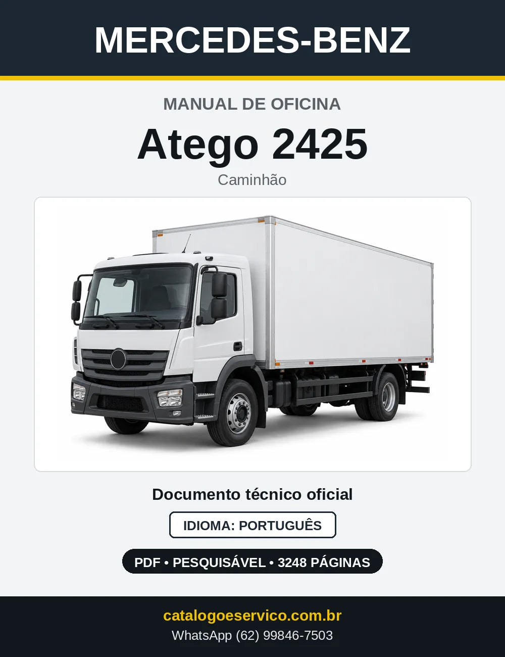 Capa do manual de oficina Mercedes-Benz Atego 2425