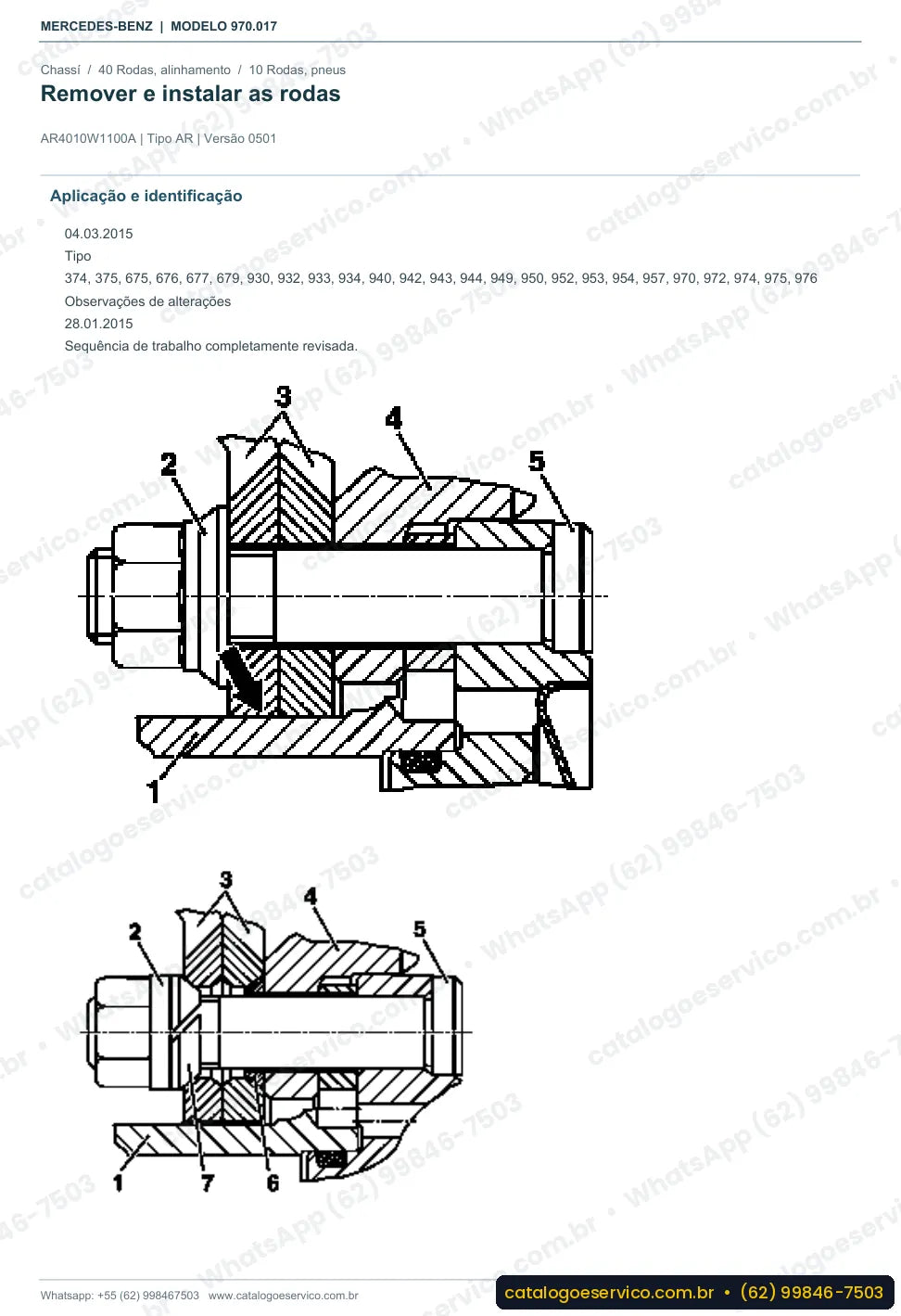 Página de procedimento do manual de oficina Mercedes-Benz Atego 812