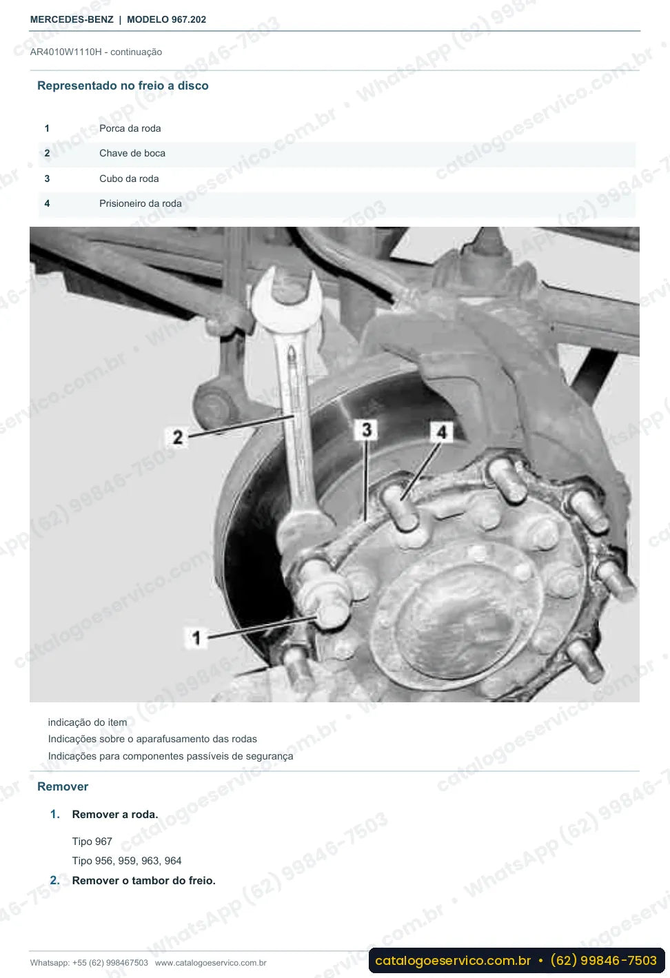 Página de procedimento do manual de oficina Mercedes-Benz Atego 821 K