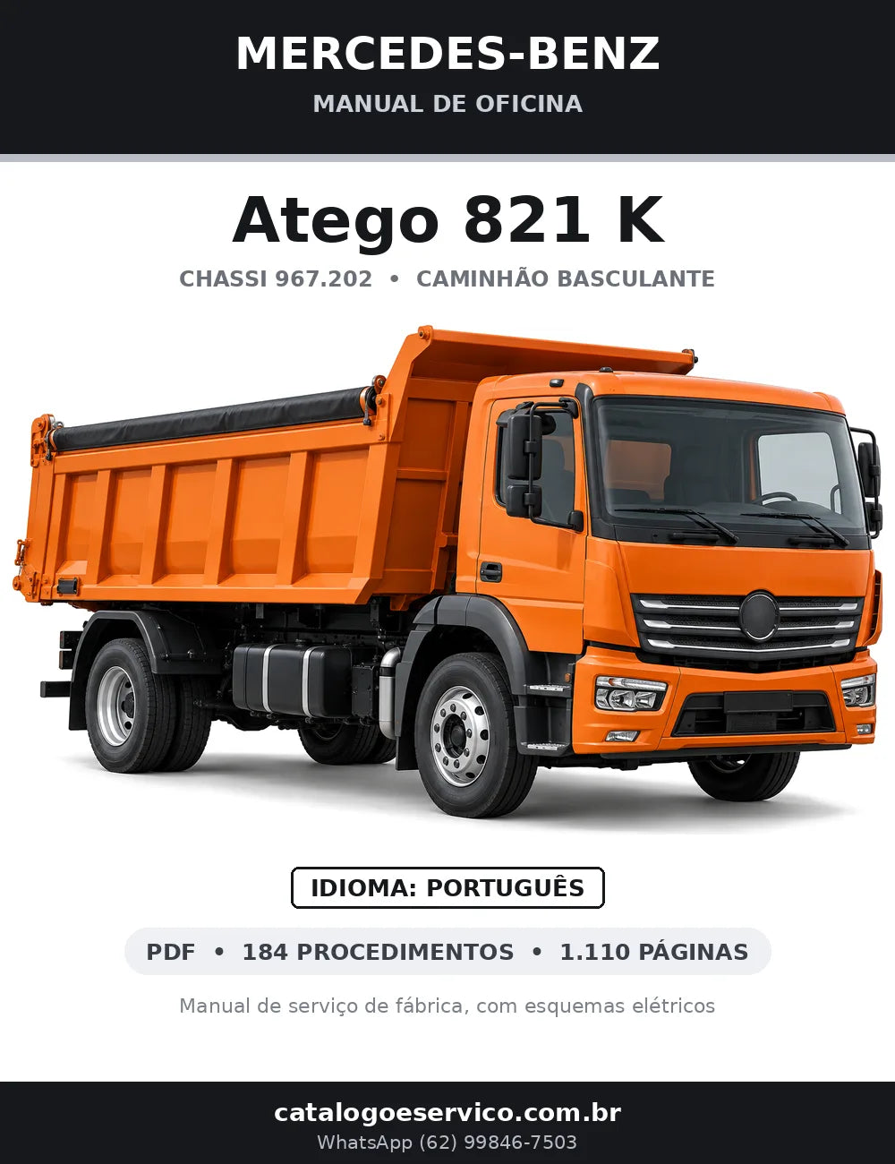 Capa do manual de oficina Mercedes-Benz Atego 821 K