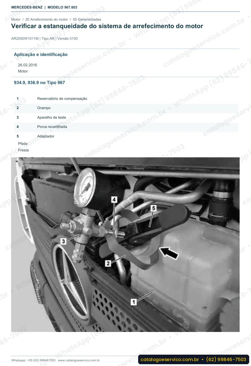 Página de procedimento do manual de oficina Mercedes-Benz Atego 923 F