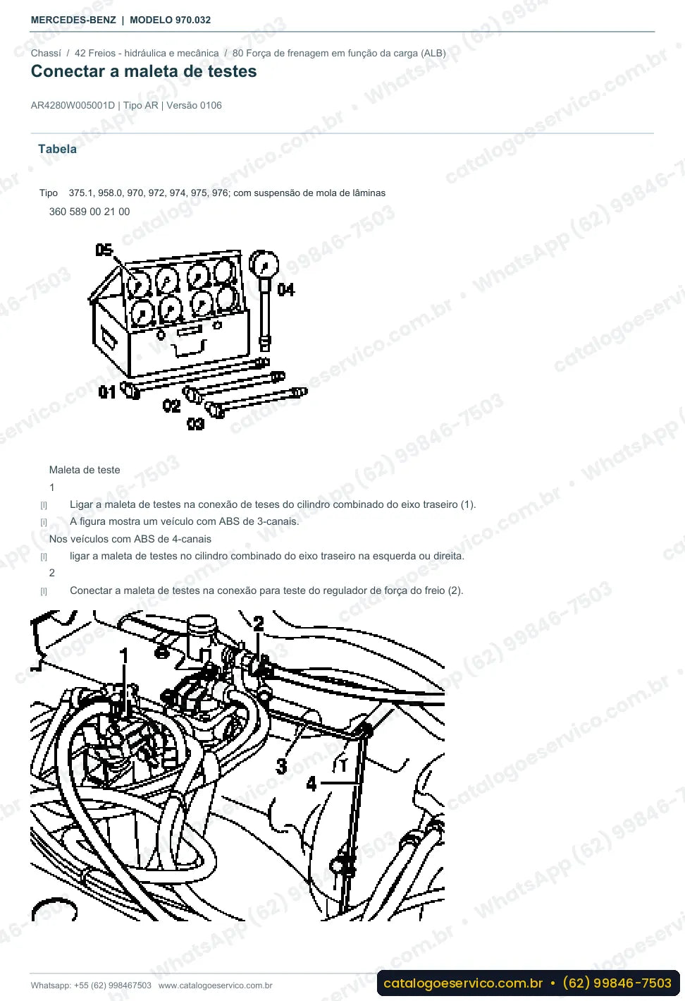 Página de procedimento do manual de oficina Mercedes-Benz Atego 924