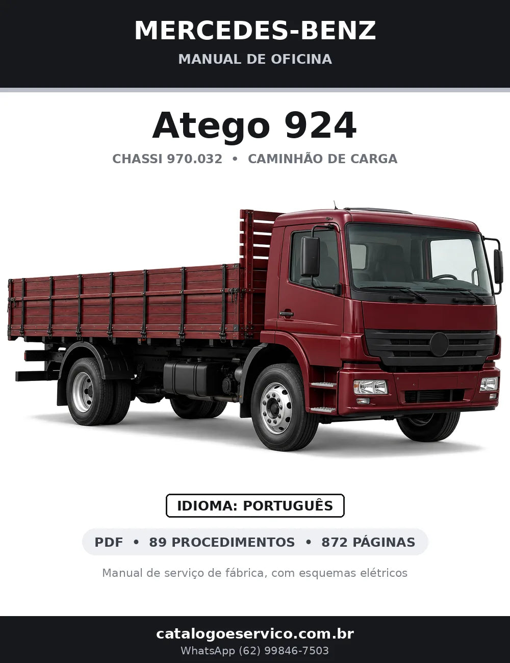 Capa do manual de oficina Mercedes-Benz Atego 924