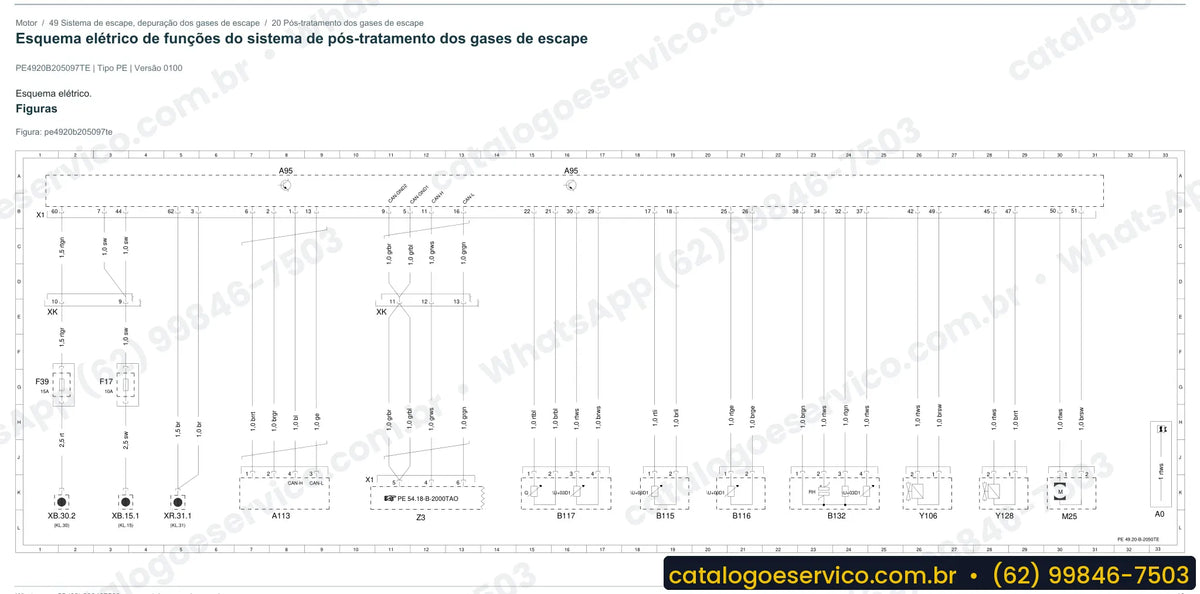 Página de esquema elétrico do Mercedes-Benz Atron 1418 R