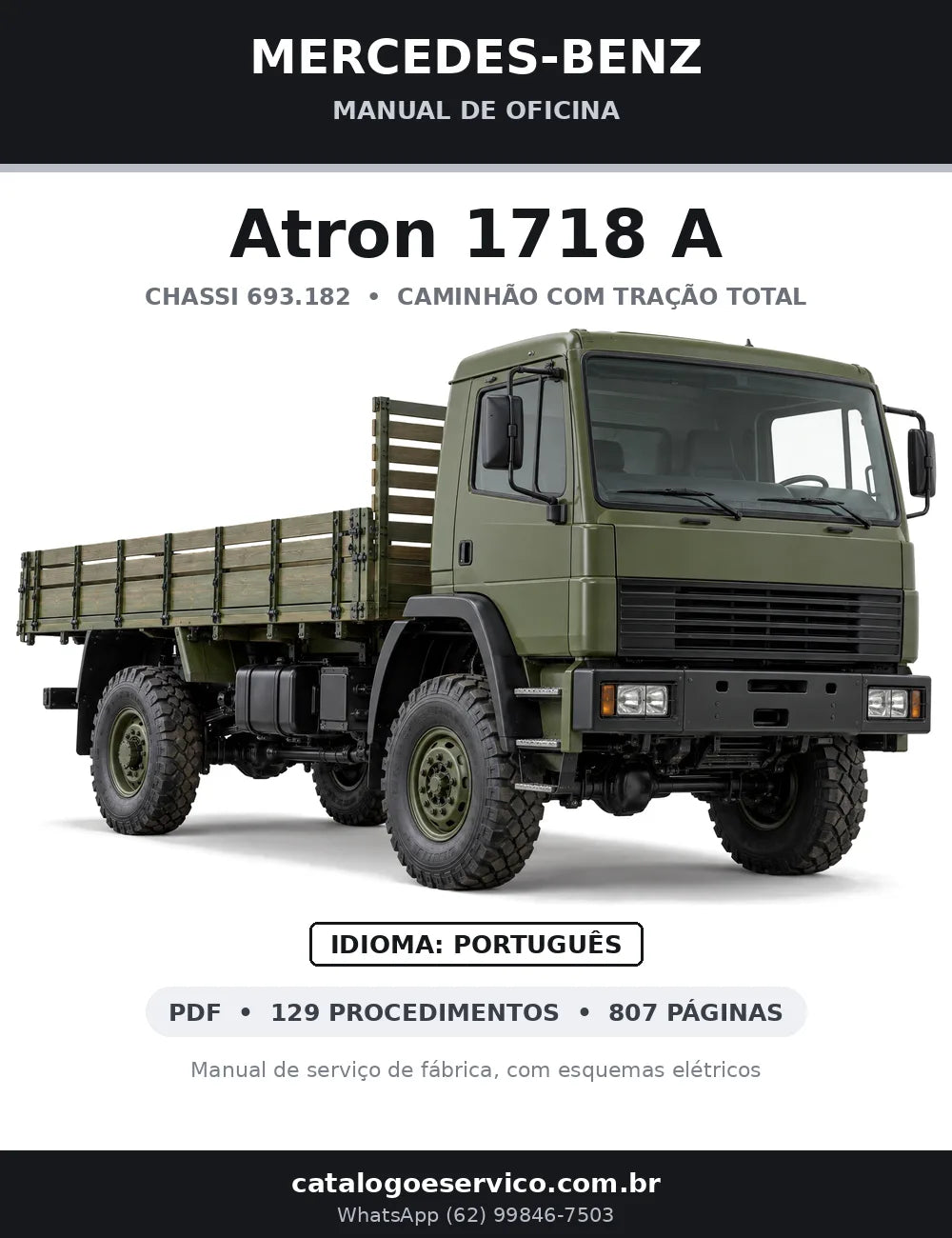 Capa do manual de oficina Mercedes-Benz Atron 1718 A