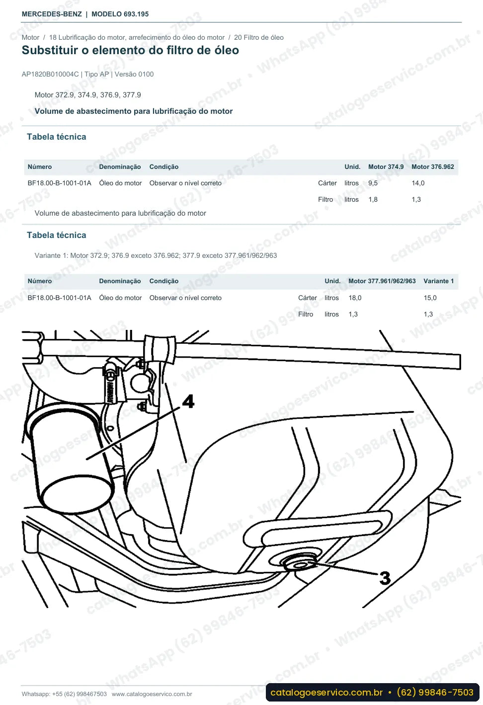 Página de procedimento do manual de oficina Mercedes-Benz Atron 1723 S