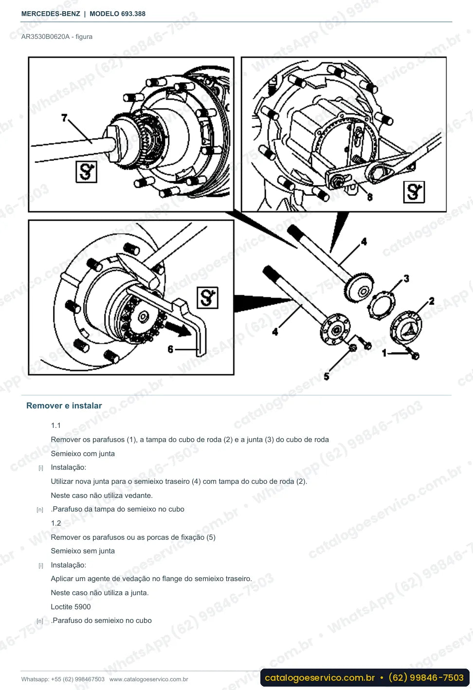Página de procedimento do manual de oficina Mercedes-Benz Atron 2729 K