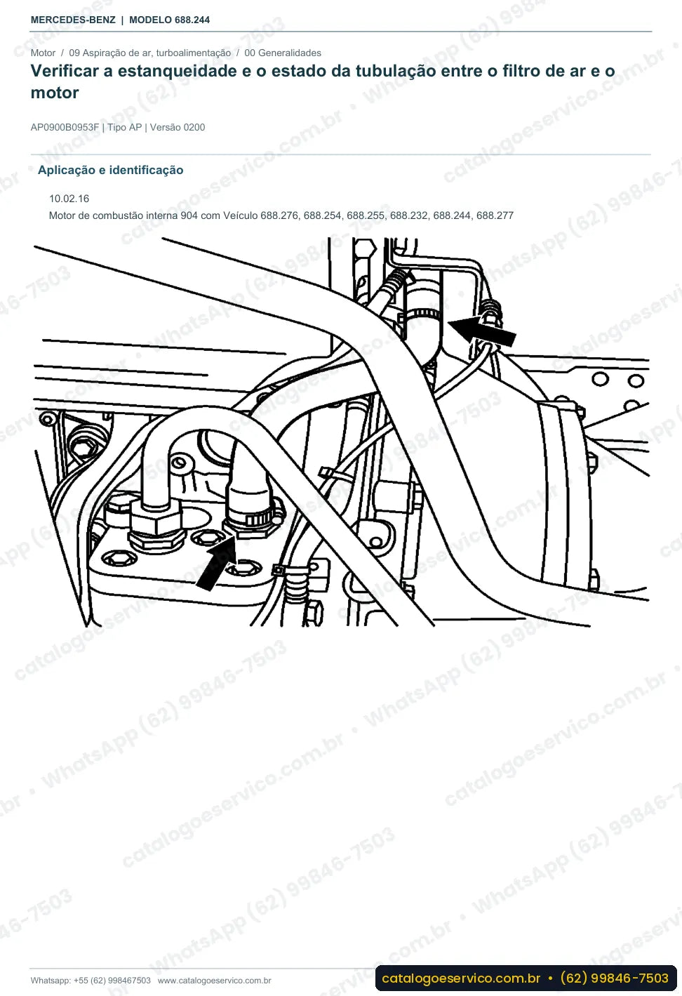 Página de procedimento do manual de oficina Mercedes-Benz Atron 915 E