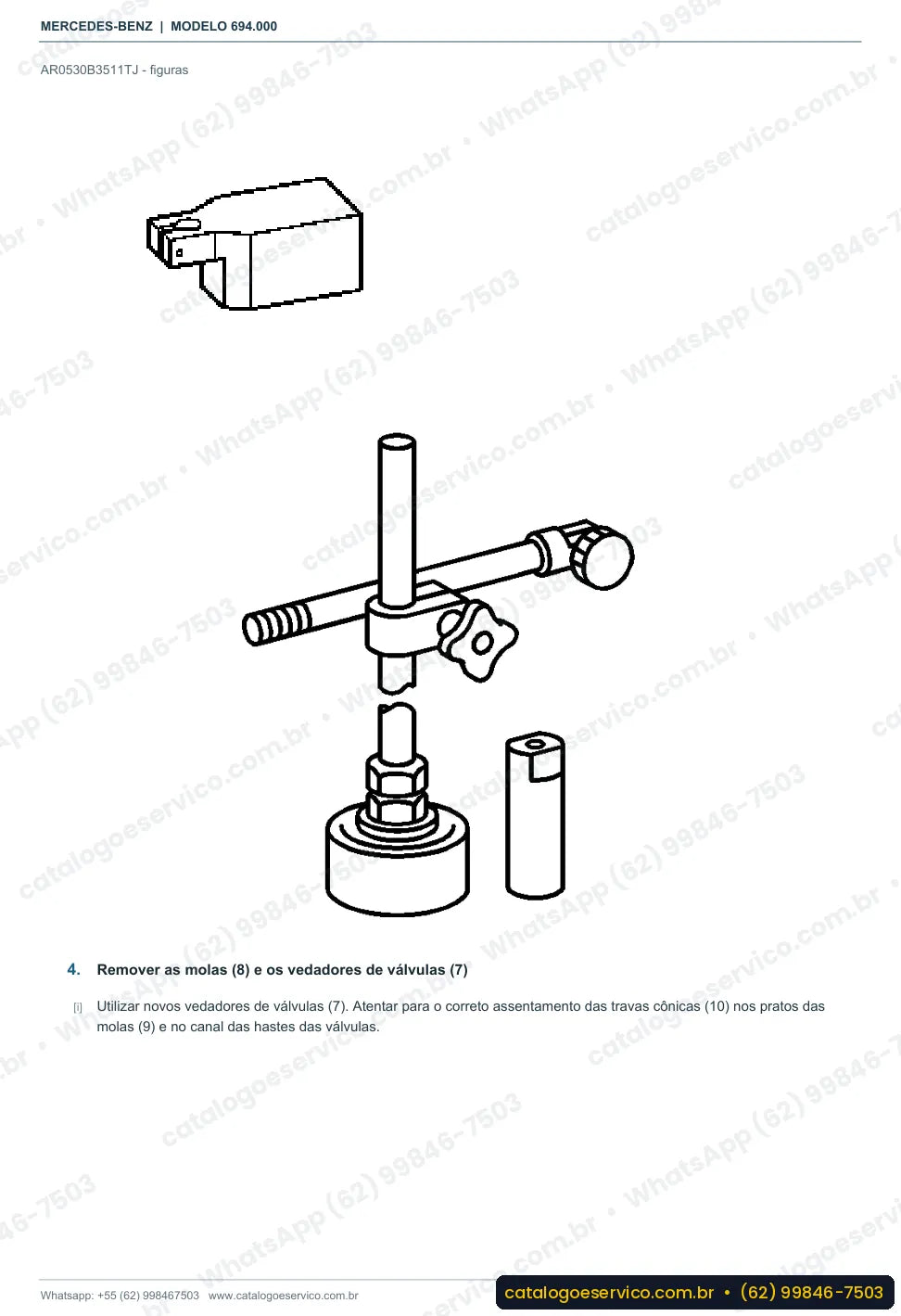 Página de procedimento do manual de oficina Mercedes-Benz Atron L 1319