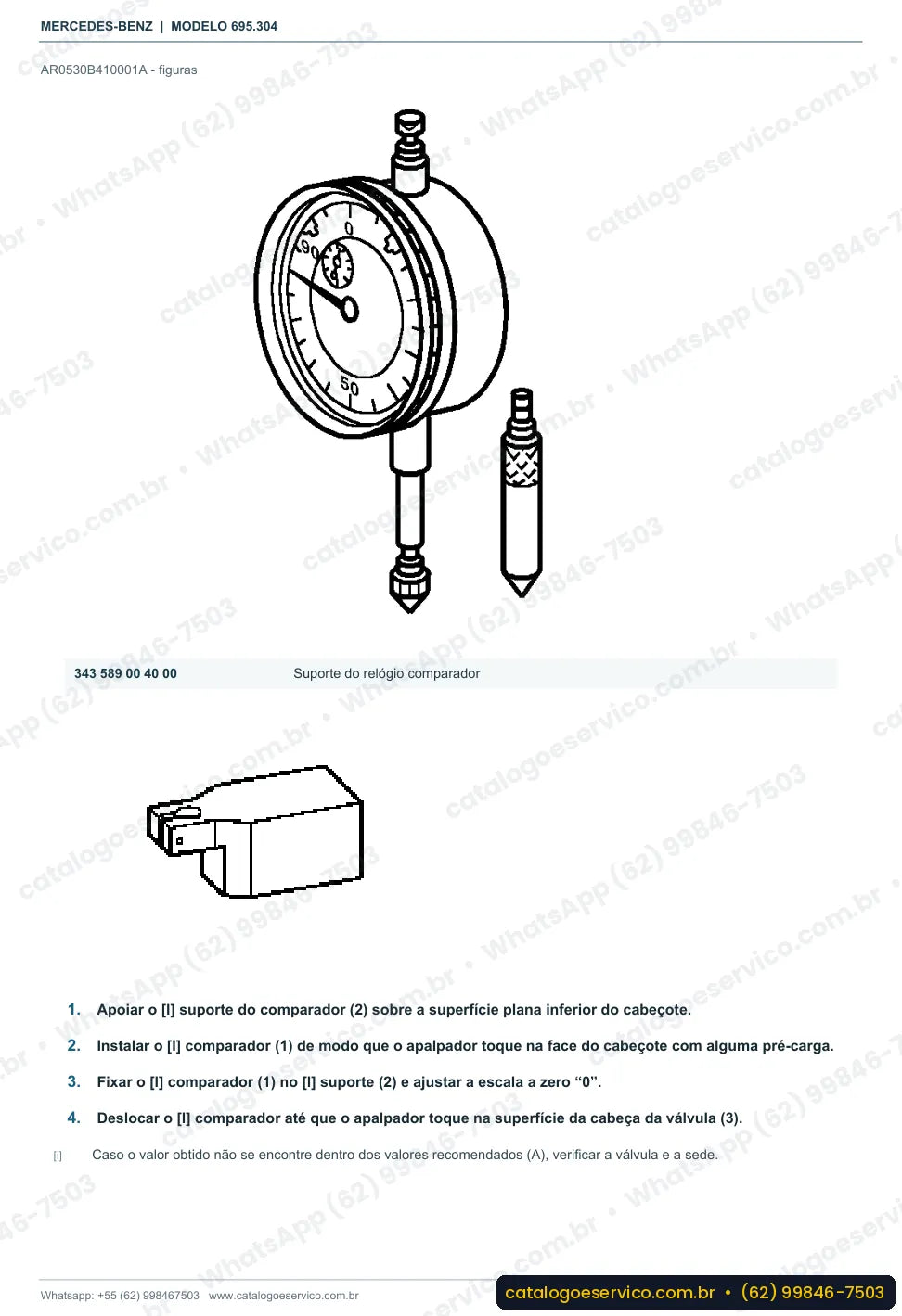 Página de procedimento do manual de oficina Mercedes-Benz Atron L 2324