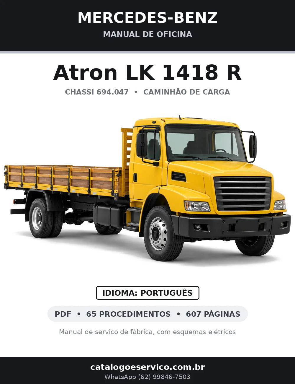 Capa do manual de oficina Mercedes-Benz Atron LK 1418 R