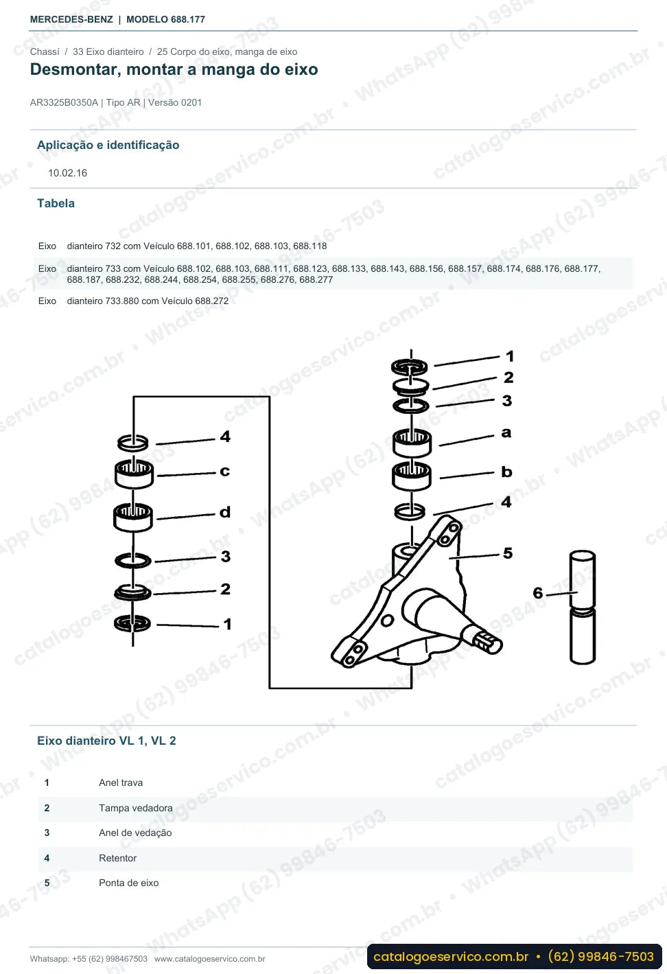 Página de procedimento do manual de oficina Mercedes-Benz Atron LO 812