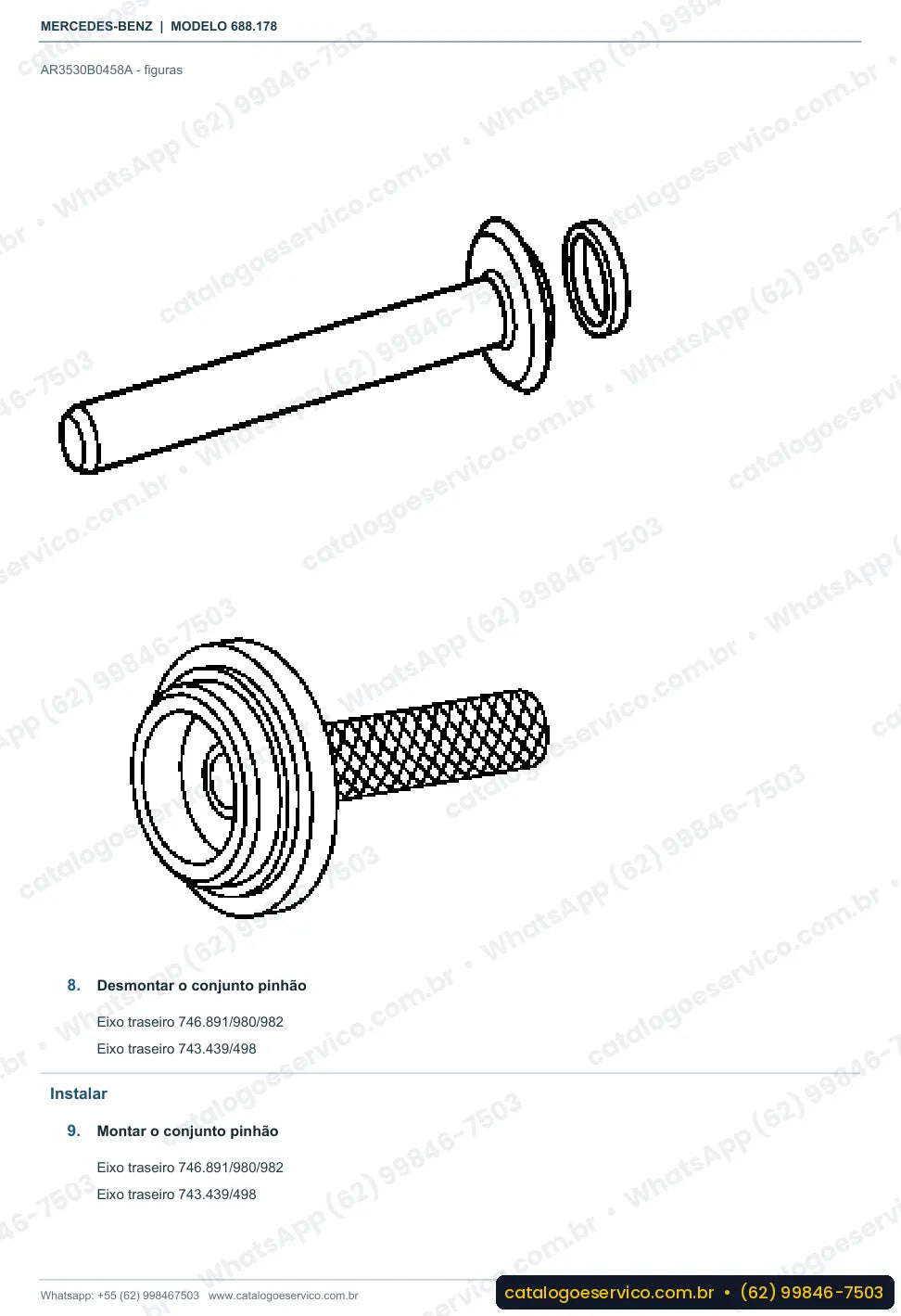 Página de procedimento do manual de oficina Mercedes-Benz Atron LO 813