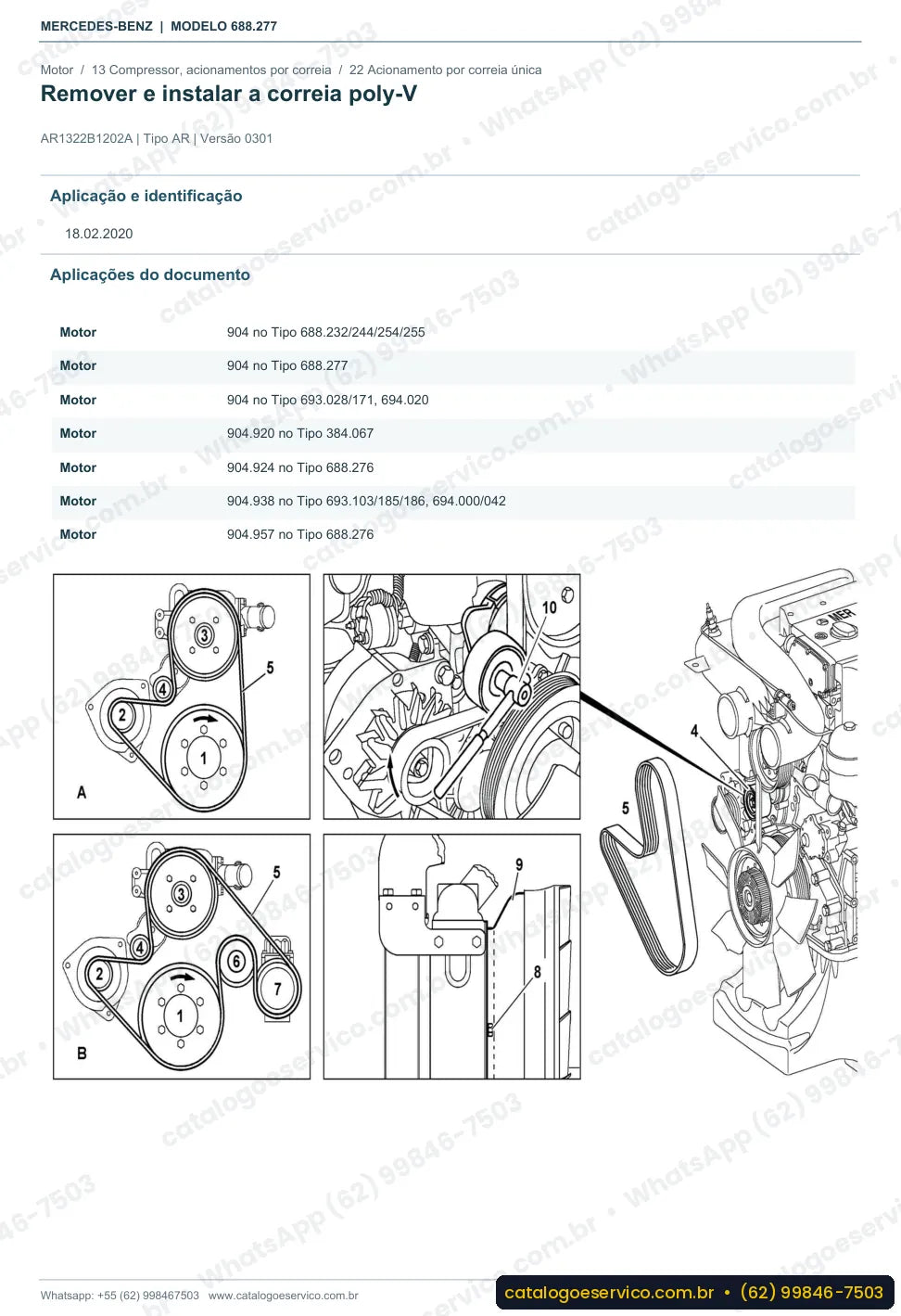 Página de procedimento do manual de oficina Mercedes-Benz Atron LO 915