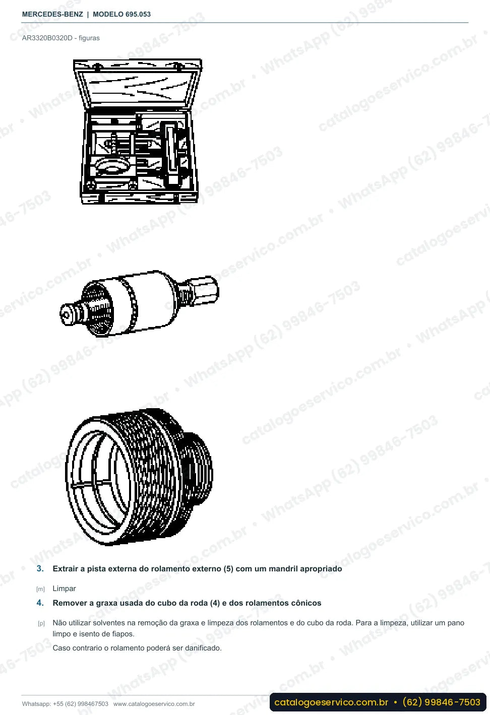 Página de procedimento do manual de oficina Mercedes-Benz Atron LS 1634 EL