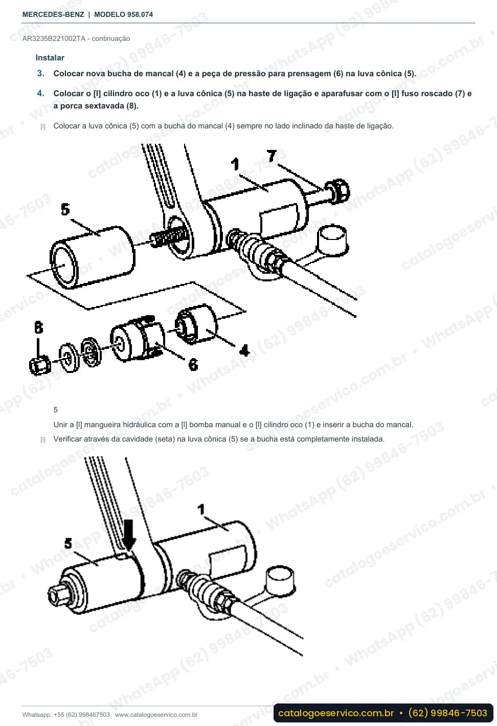 Página de procedimento do manual de oficina Mercedes-Benz Axor 1719