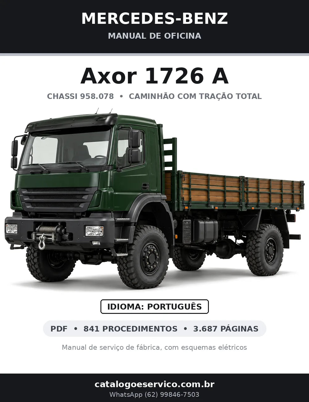 Capa do manual de oficina Mercedes-Benz Axor 1726 A