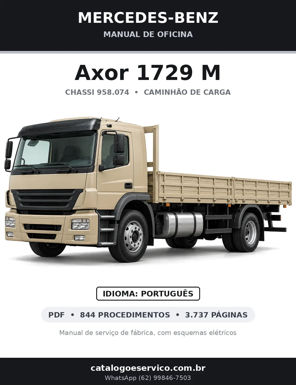 Capa do manual de oficina Mercedes-Benz Axor 1729 M