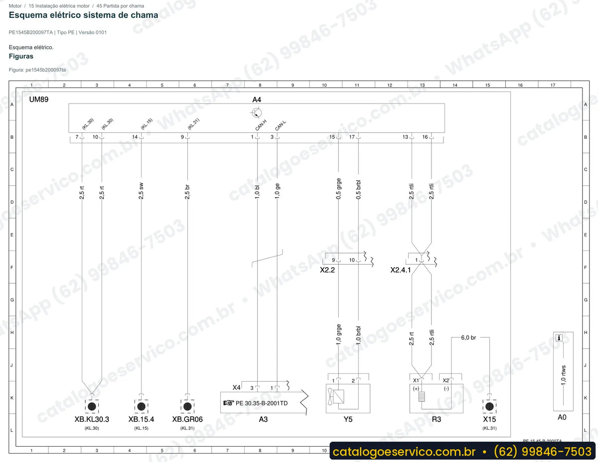 Página de esquema elétrico do Mercedes-Benz Axor 1729 S