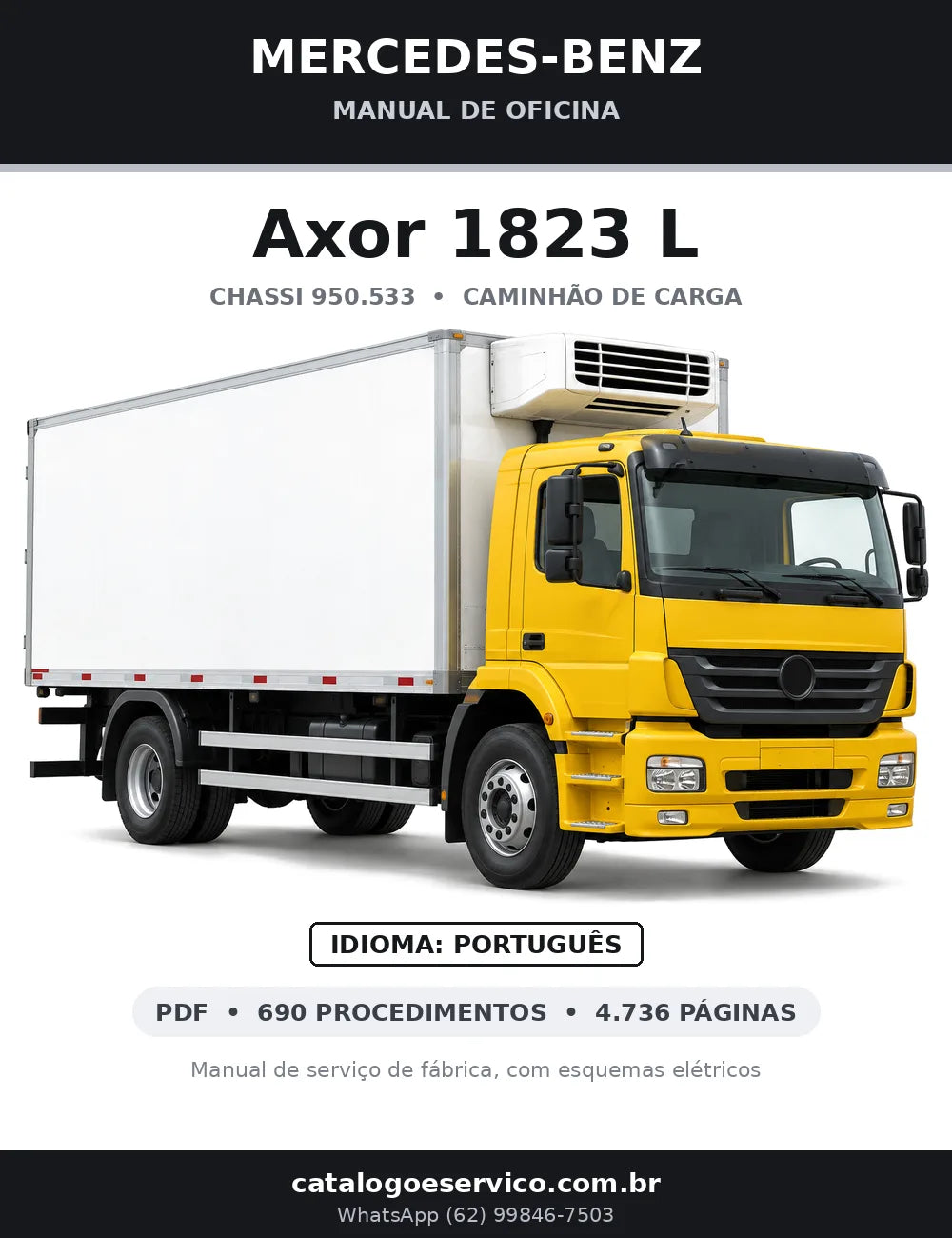 Capa do manual de oficina Mercedes-Benz Axor 1823 L