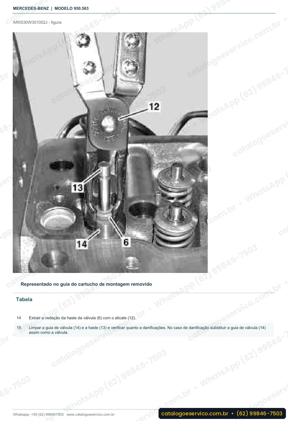 Página de procedimento do manual de oficina Mercedes-Benz Axor 1828 A