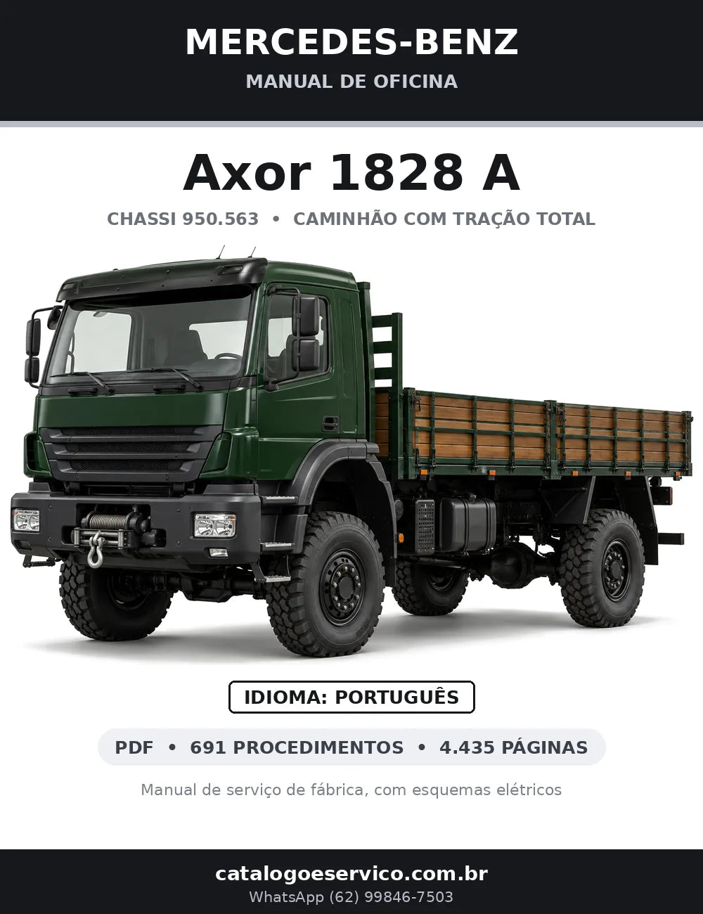 Capa do manual de oficina Mercedes-Benz Axor 1828 A