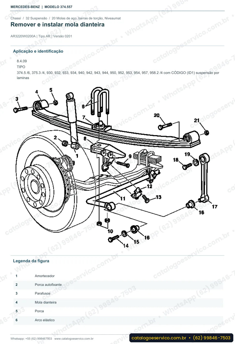 Página de procedimento do manual de oficina Mercedes-Benz Axor 1828 AK