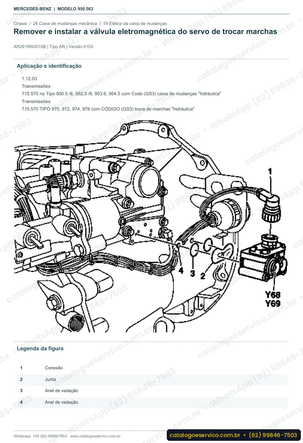 Página de procedimento do manual de oficina Mercedes-Benz Axor 1829 A