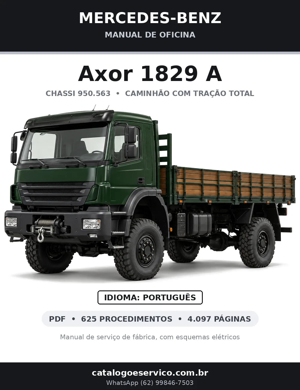 Capa do manual de oficina Mercedes-Benz Axor 1829 A